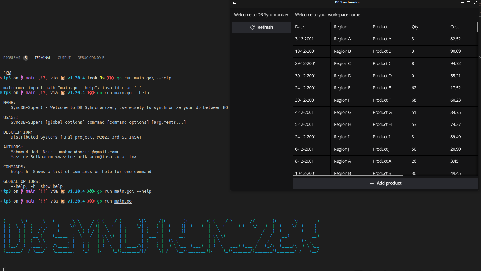 Screenshot of Distributed Database Synchronizer