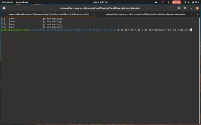 Screenshot of Distributed Text Editor